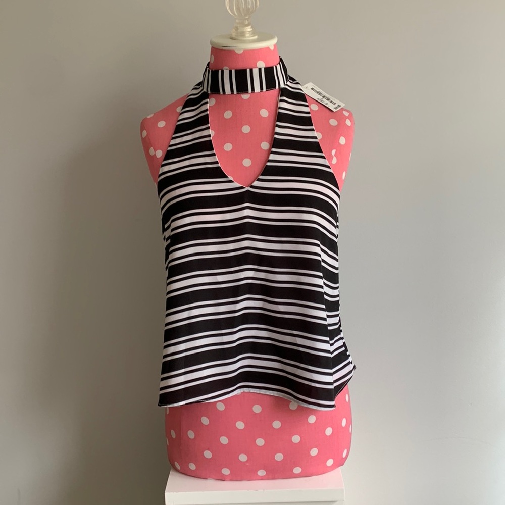 NWT Olivaceous Choker-Neckline Sleeveless Top, Size S